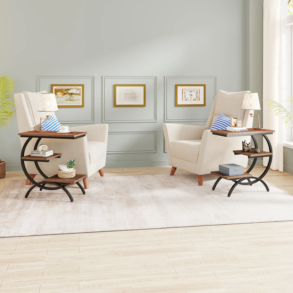 C-Shaped Sofa Side Table