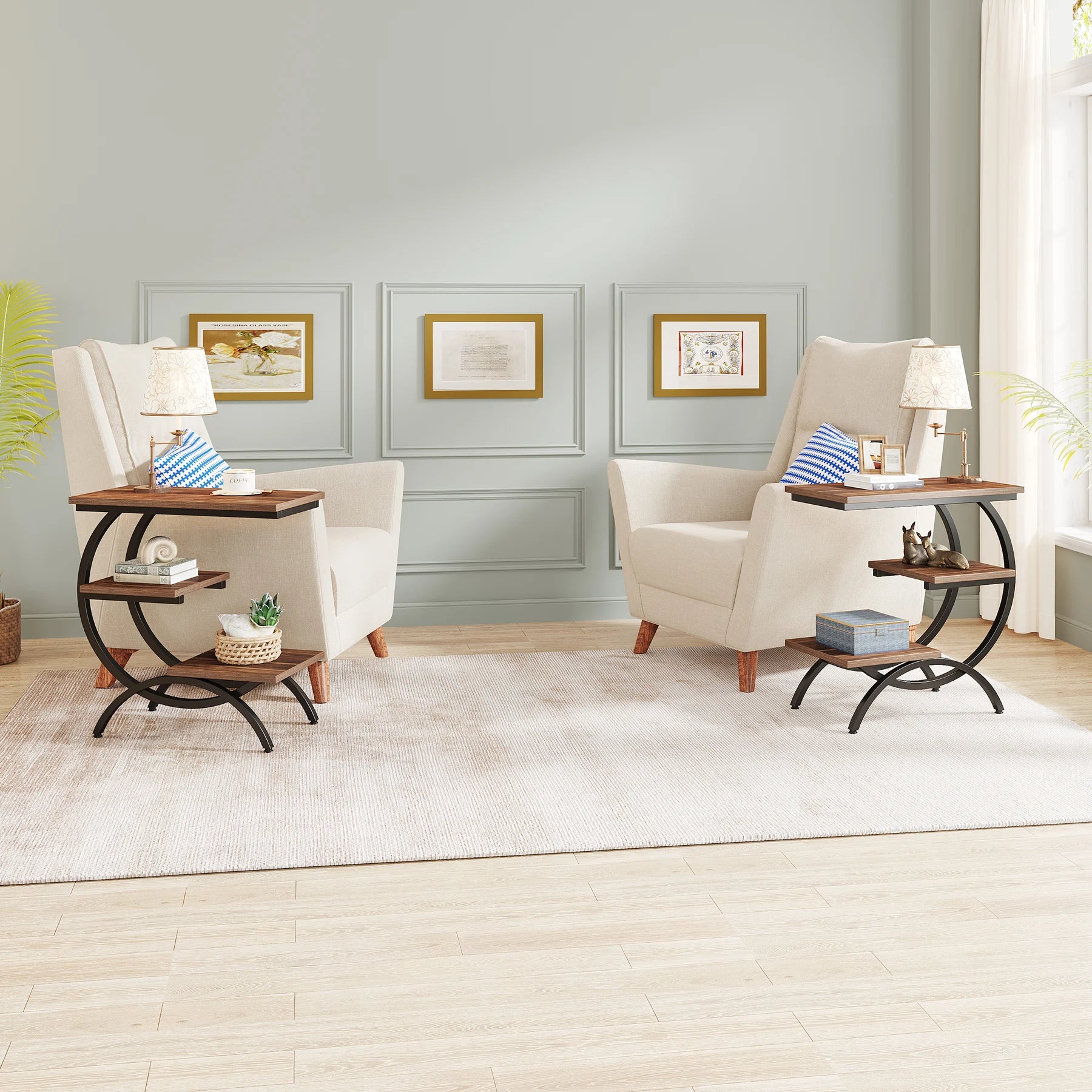 C-Shaped Sofa Side Table