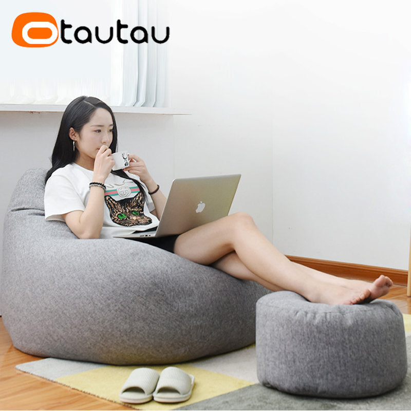 Round Storage Pouf