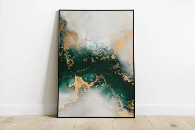 Set of 3 Minimalist Geometric Gold Canvas Wall Art