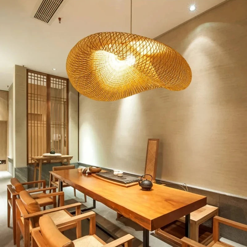 Nordic Rattan Pendant Chandelier