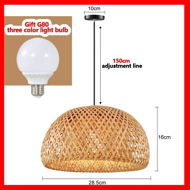 Retro Rattan Pendant Chandelier