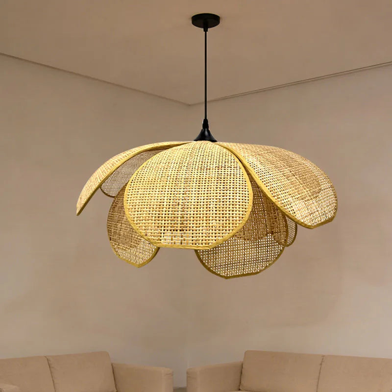 Japanese Rattan Pendant Chandelier