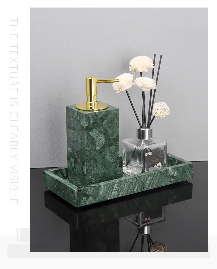 Indian Green Marble Bath Set