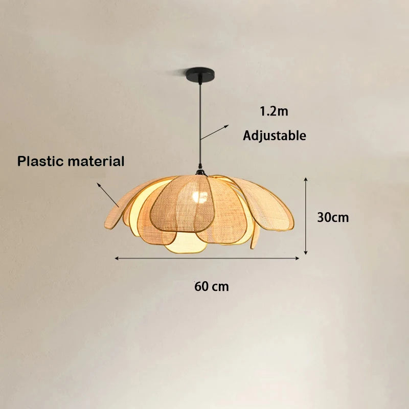 Nordic Rattan Pendant Chandelier