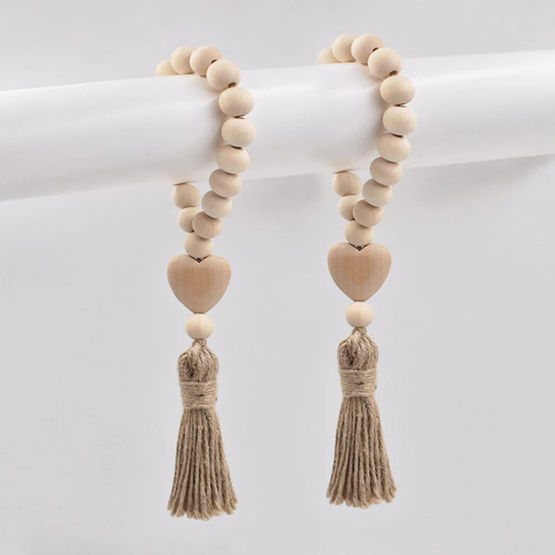 Boho Natural Wood Bead Garland