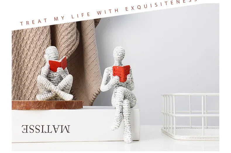 Abstract Reading Figurine