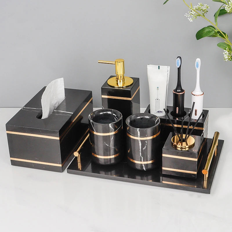 Nero Marquina Bathroom Set