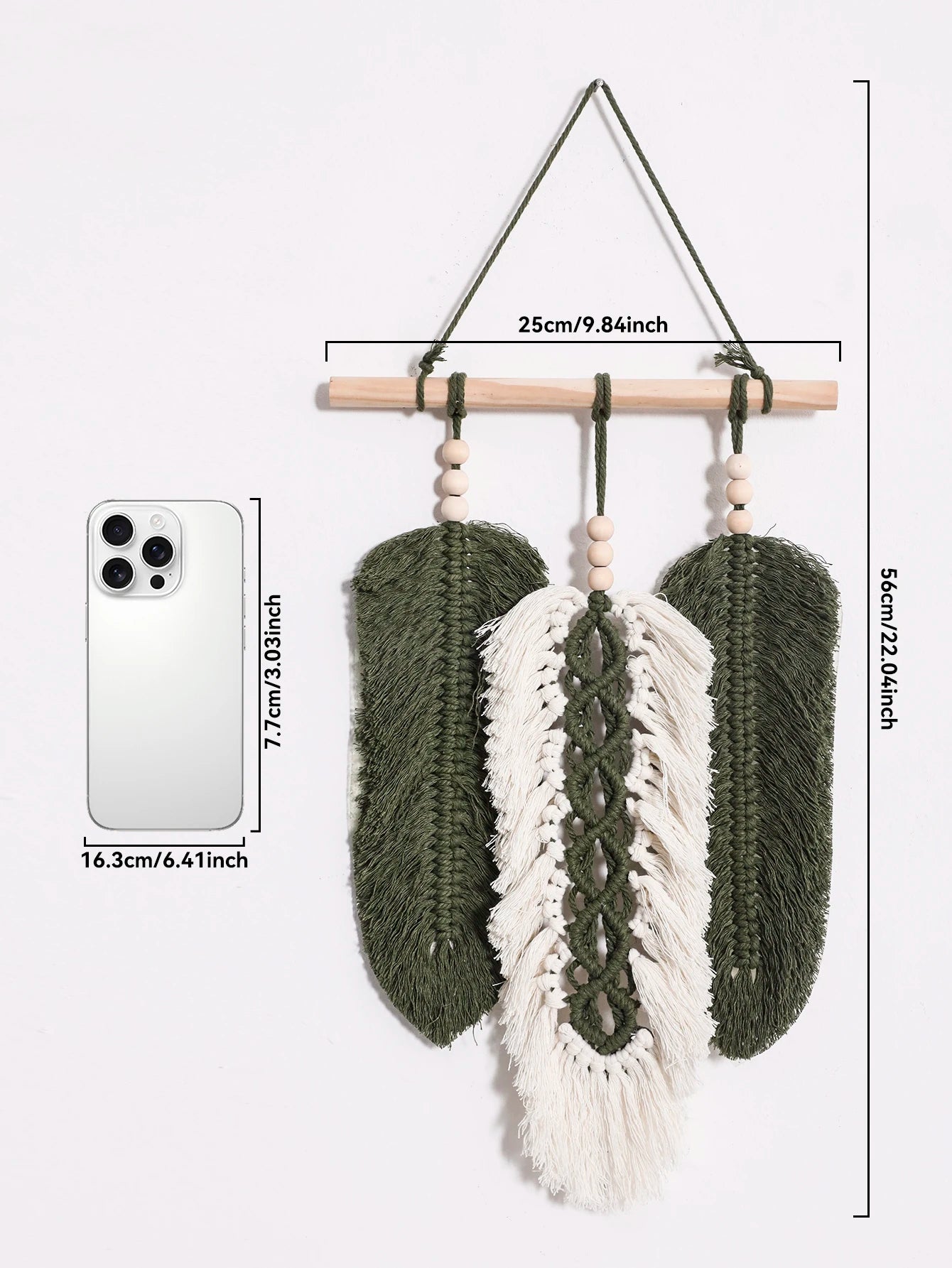 Boho Green Macrame Wall Hanging