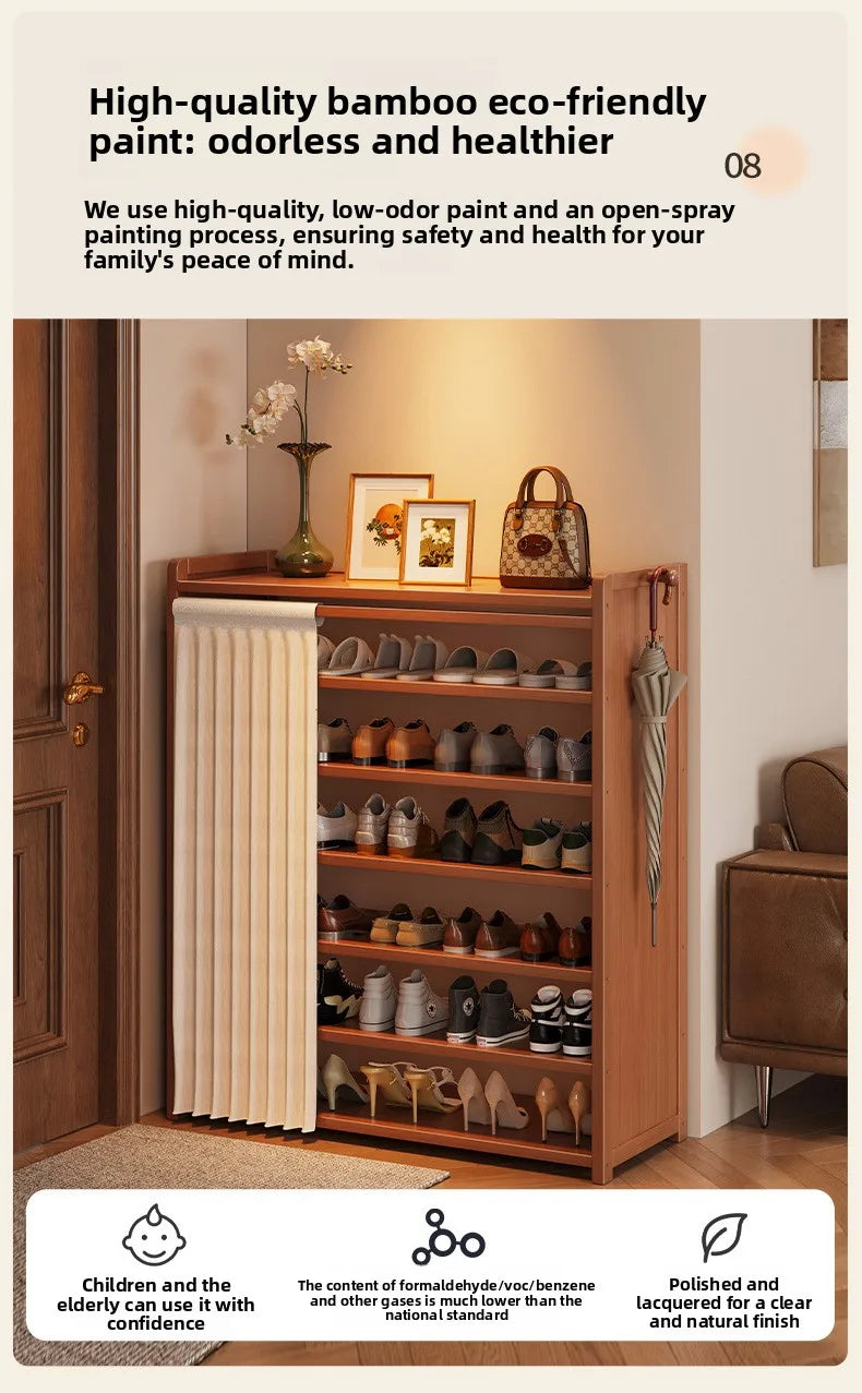 Bamboo Shoe Storage Cabinet