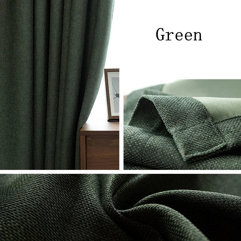 Modern Cotton-Linen Blackout Curtains, 310cm