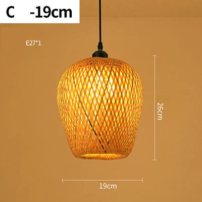 Vintage Rattan Pendant Chandelier