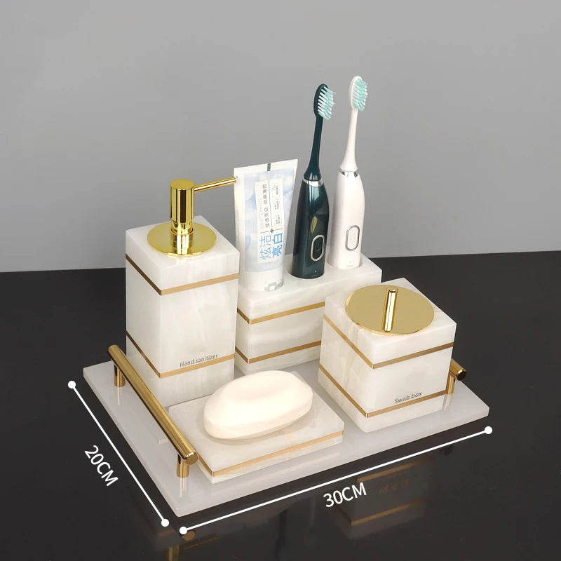 White Onyx Bathroom Set