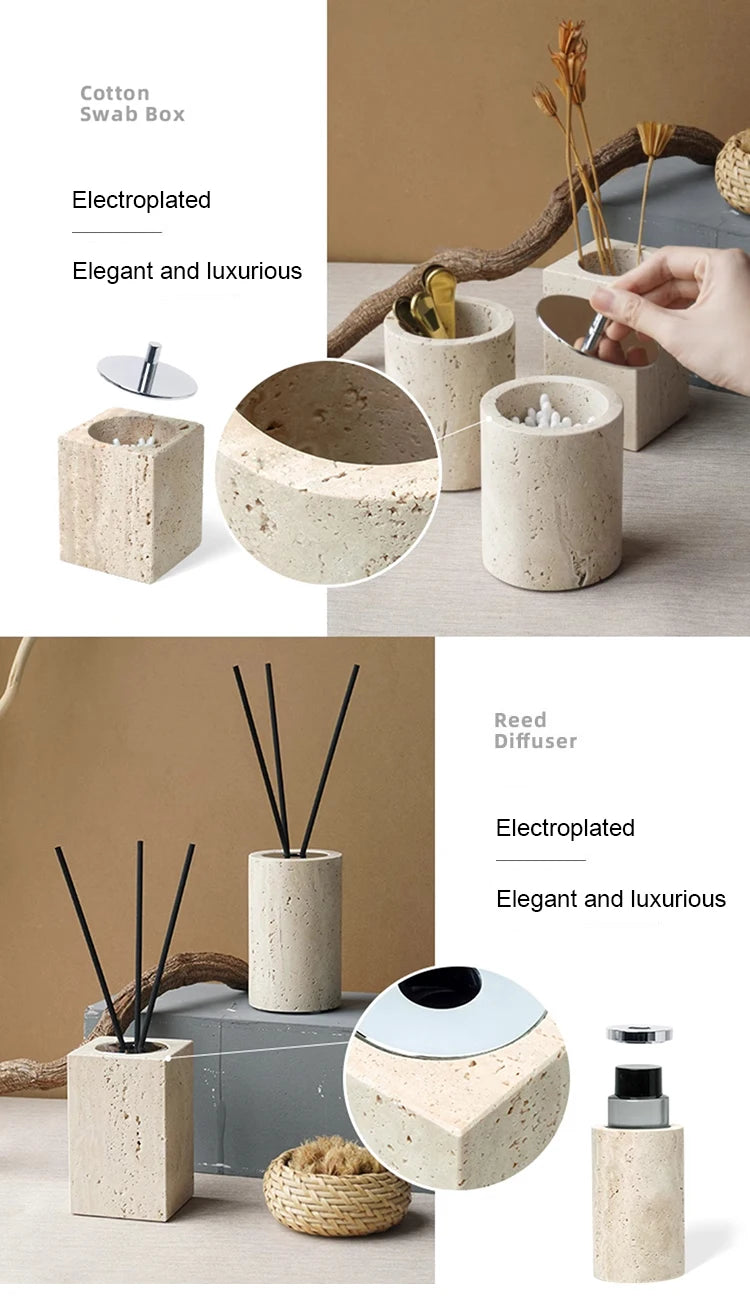 Travertine Bathroom Set