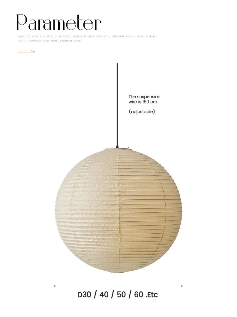 Wabi-Sabi Paper Pendant Chandelier