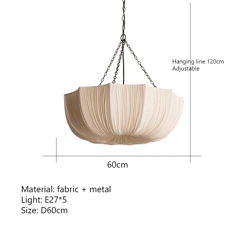 Wabi-Sabi Fabric Pendant Chandelier