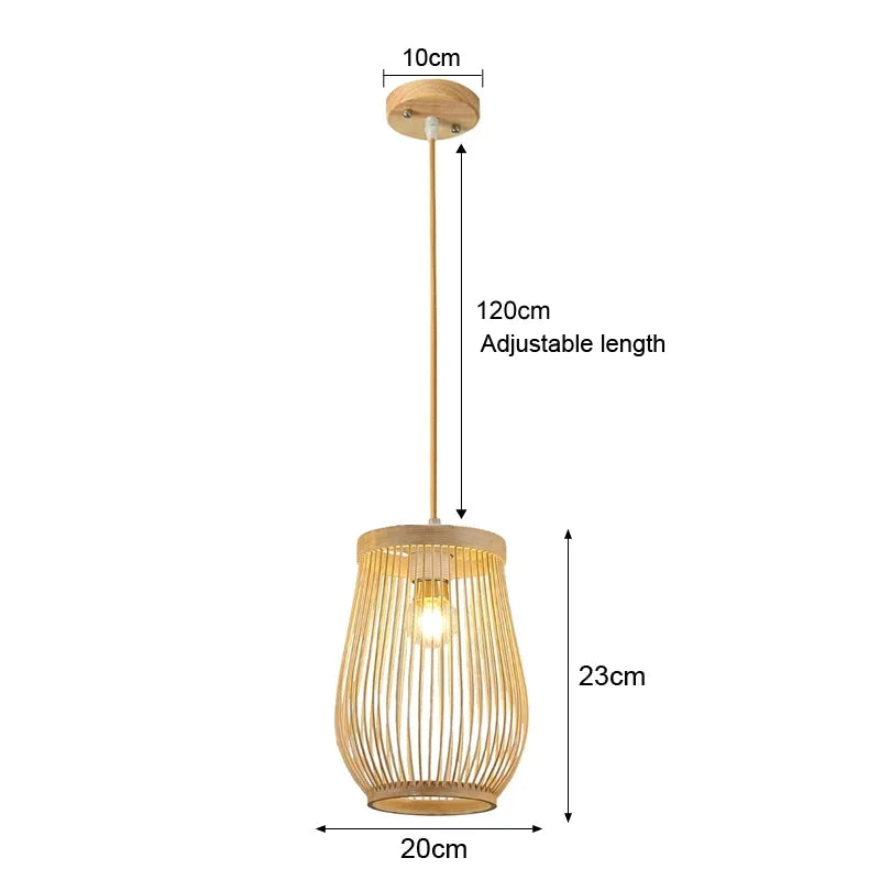 Retro Rattan Pendant Chandelier