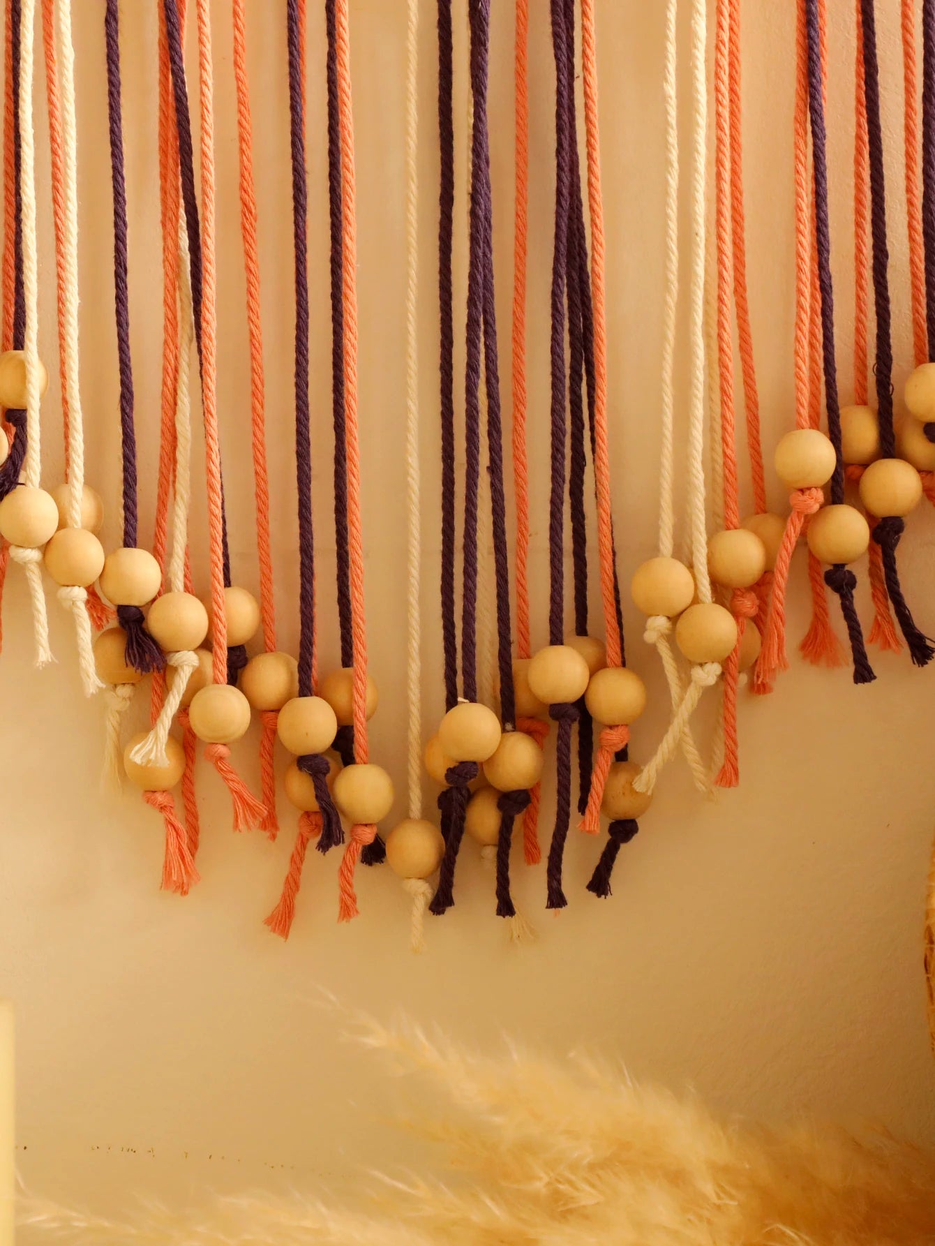 Beaded Leaf Macrame Hanging