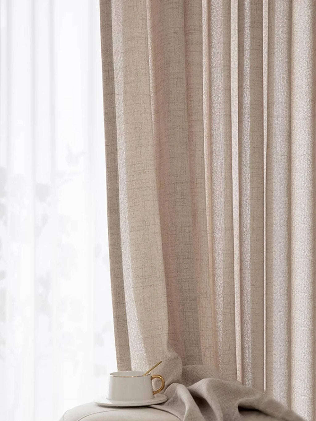 Japanese Cotton-Linen Semi-Sheer Curtains