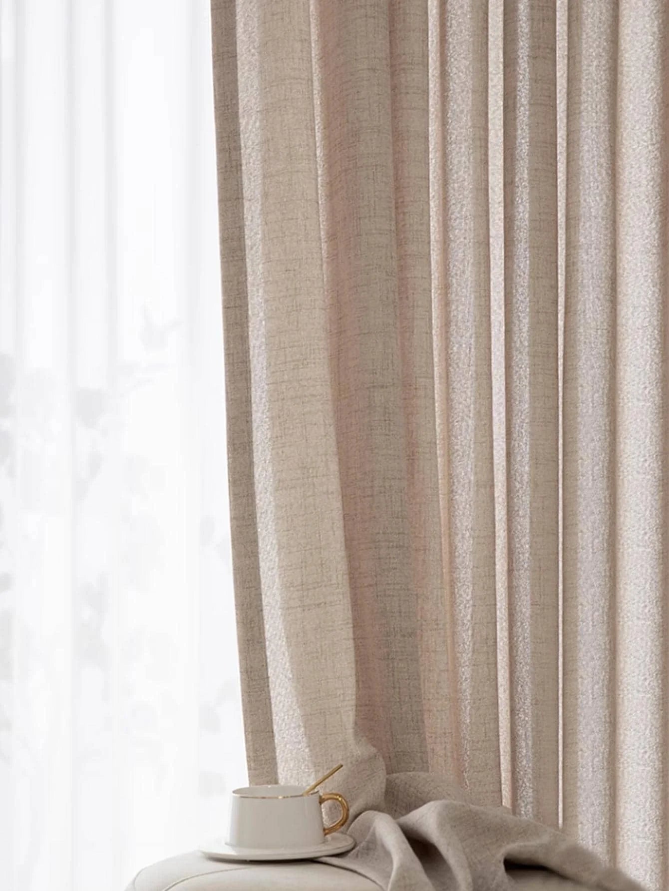 Japanese Cotton-Linen Semi-Sheer Curtains