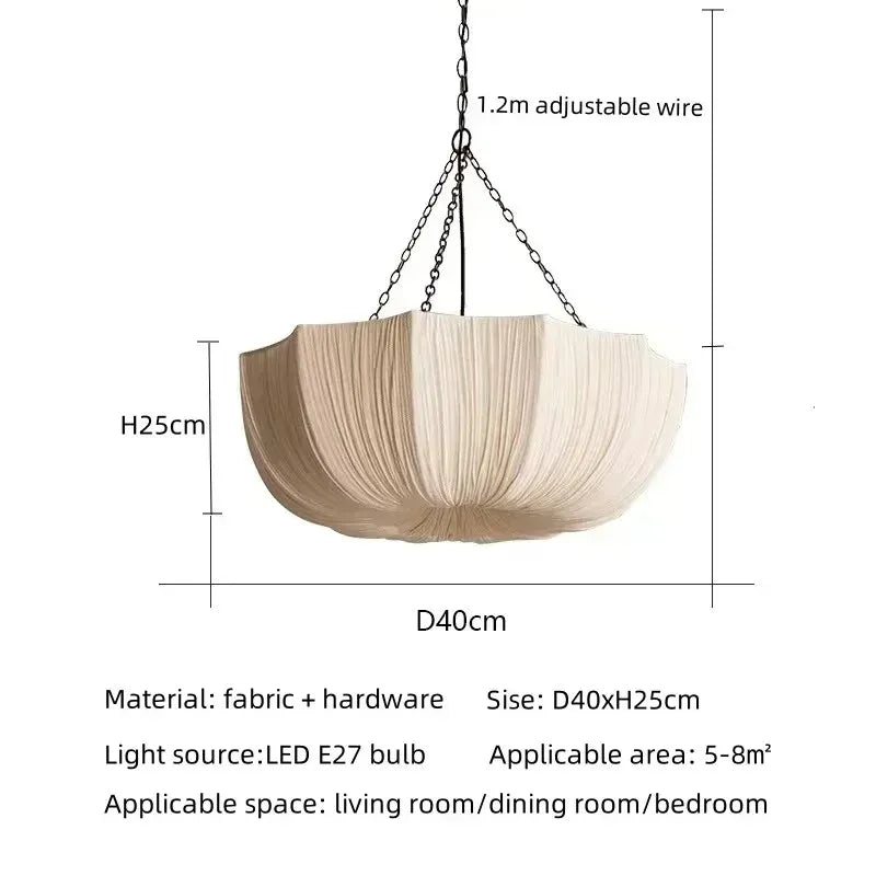 Wabi-Sabi Fabric Pendant Chandelier