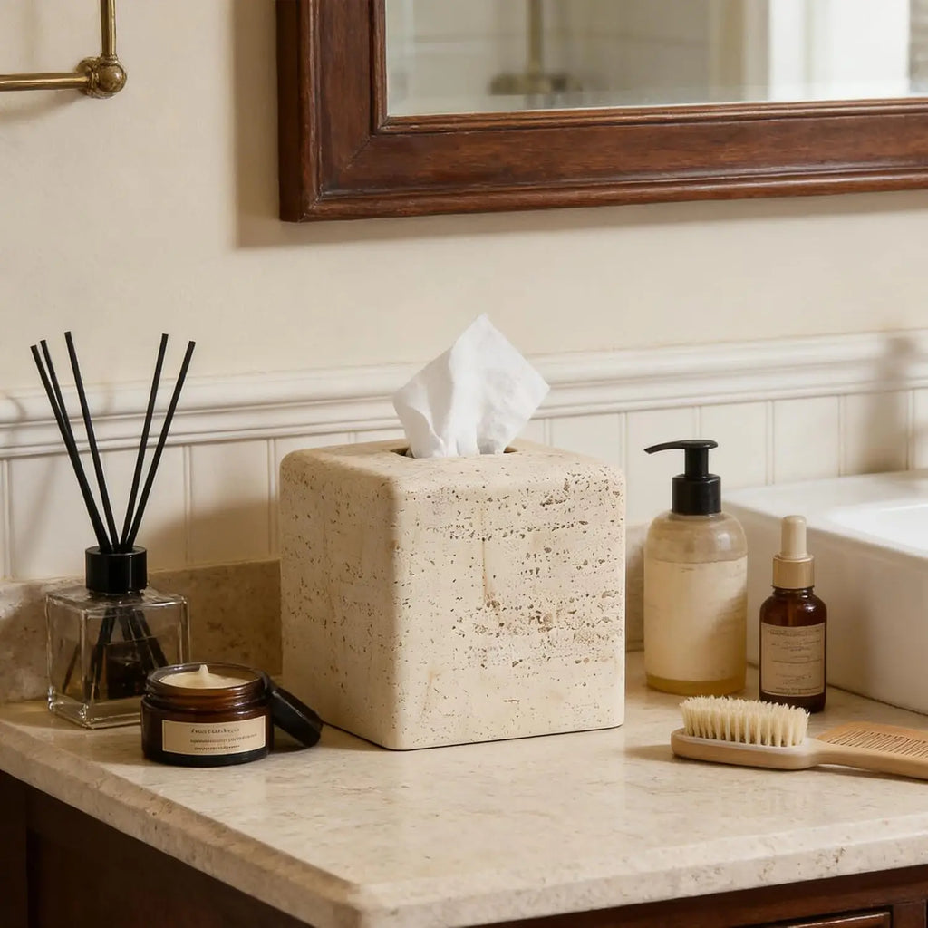 Travertine Tissue Box Cover