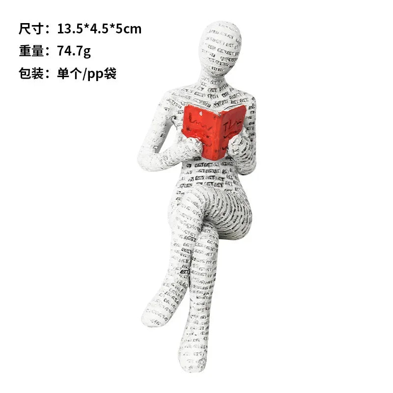 Abstract Reading Figurine