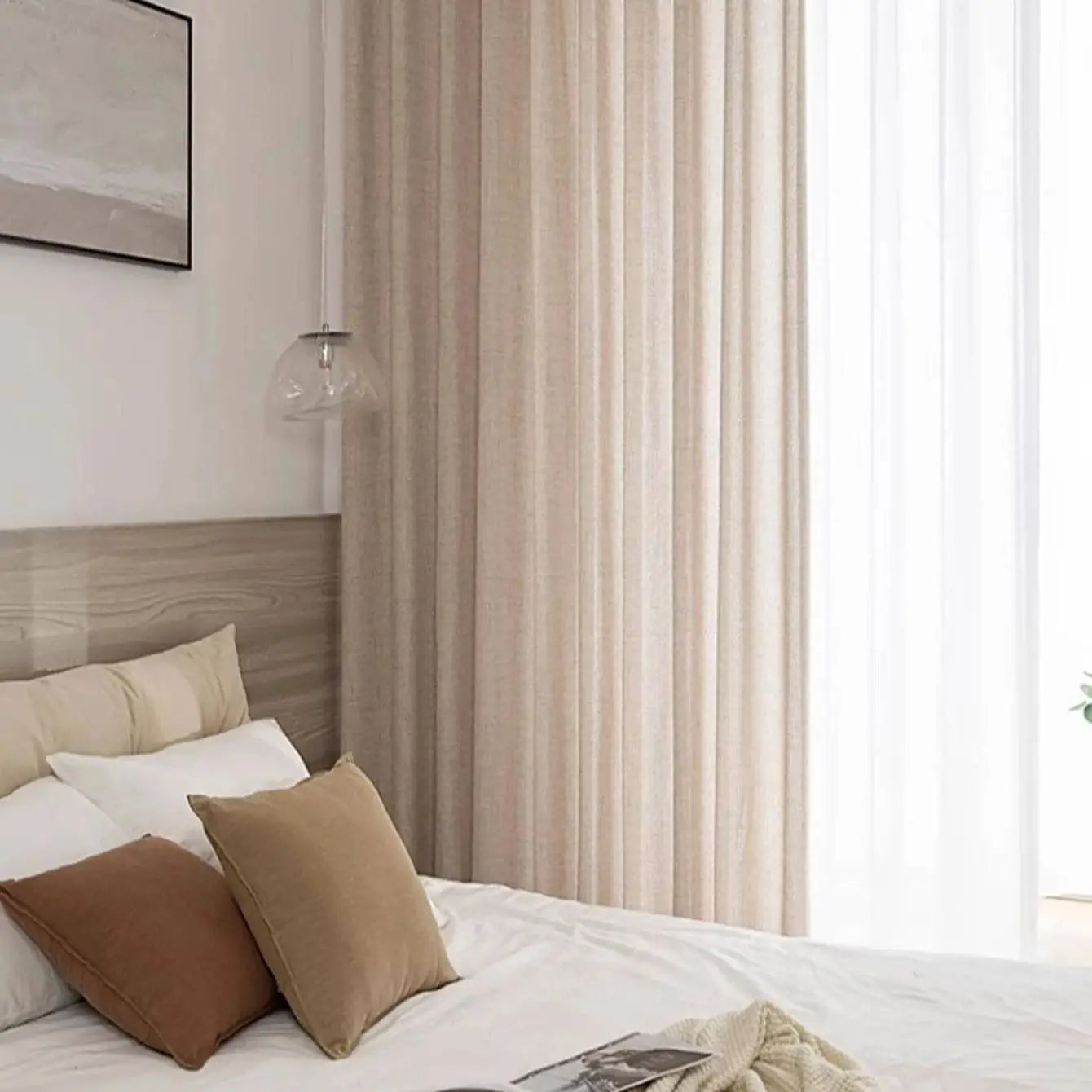 Japanese Cotton-Linen Semi-Sheer Curtains