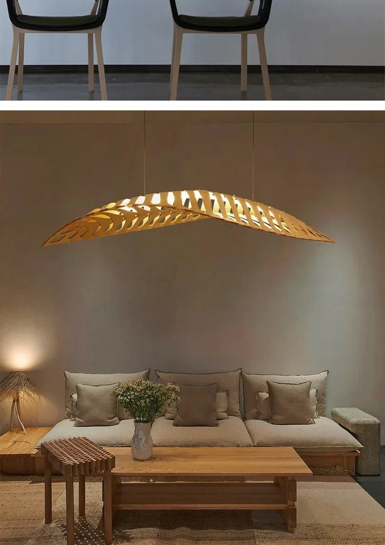 Wabi-Sabi Wood Pendant Chandelier
