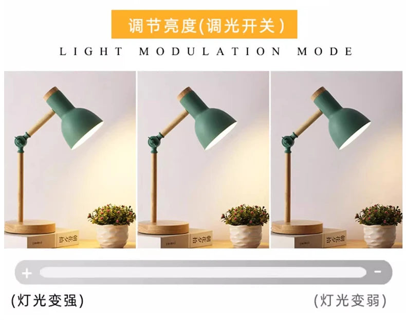 Nordic Wood Bedside Lamp