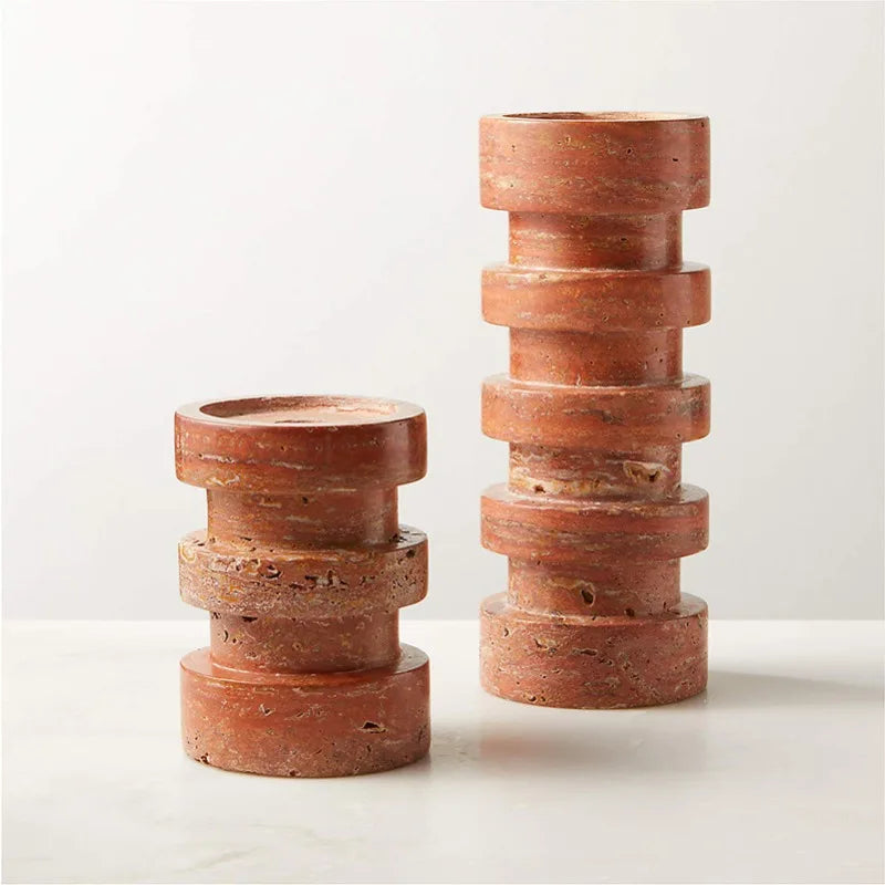 Wabi-Sabi Travertine Candle Holder