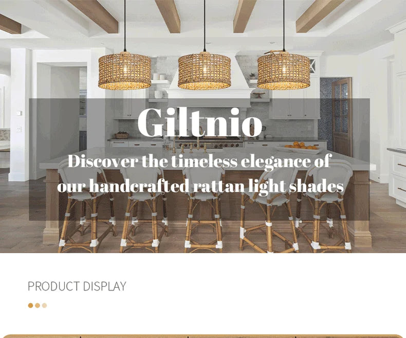 Retro Rattan Pendant Chandelier