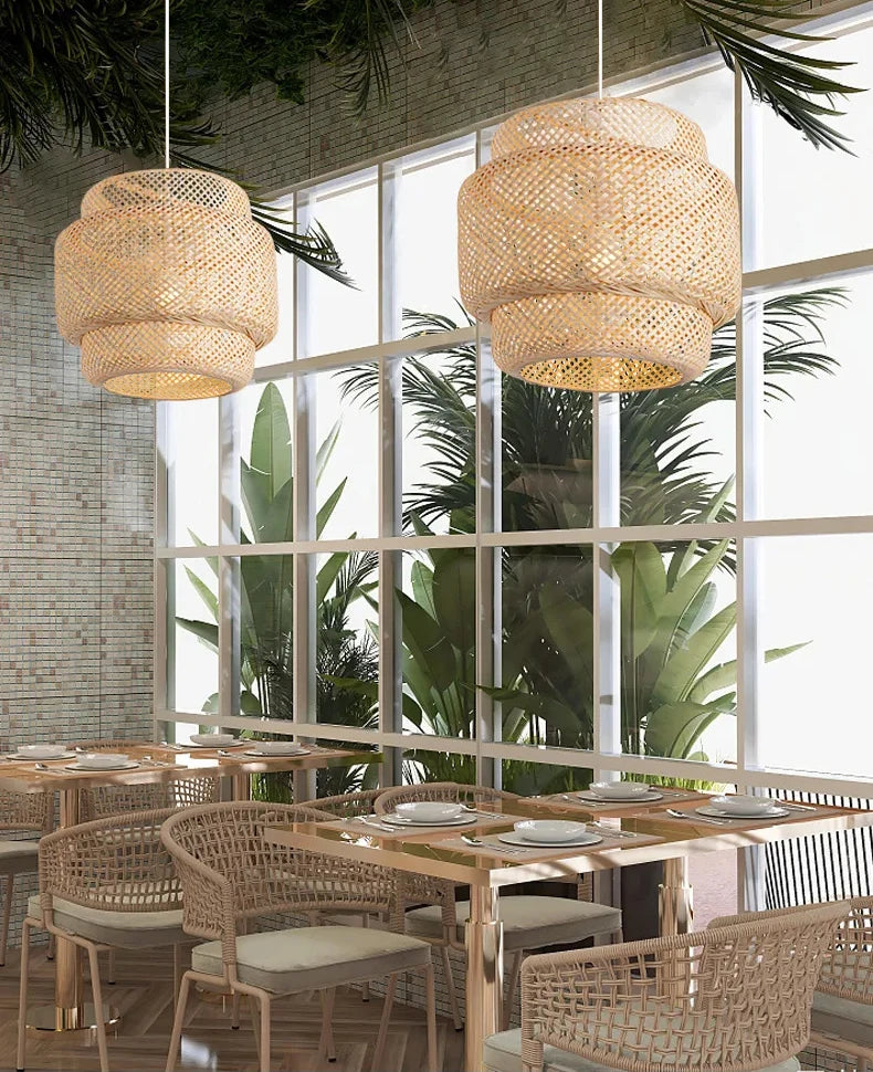 Vintage Bamboo Pendant Chandelier