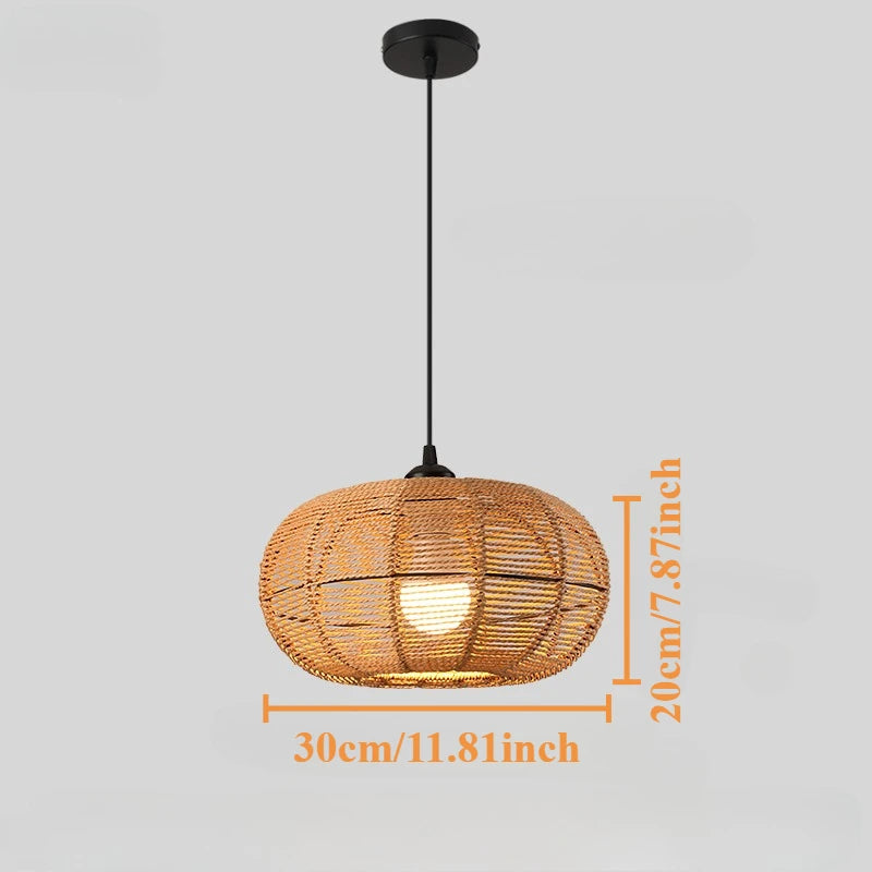 Retro Rattan Pendant Chandelier