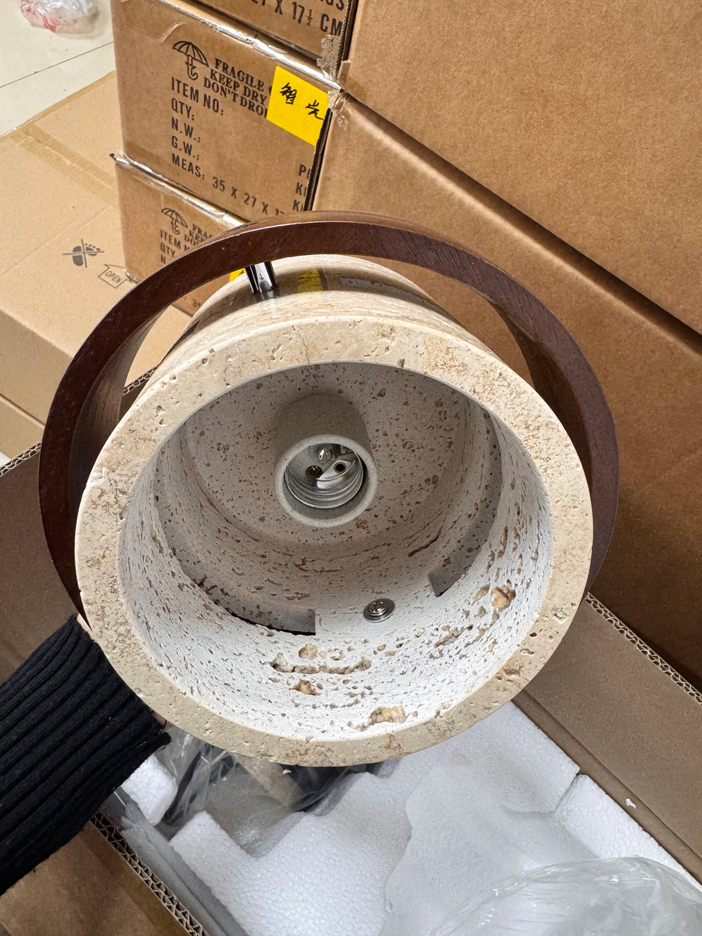 Wabi-Sabi Stone Pendant Lamp