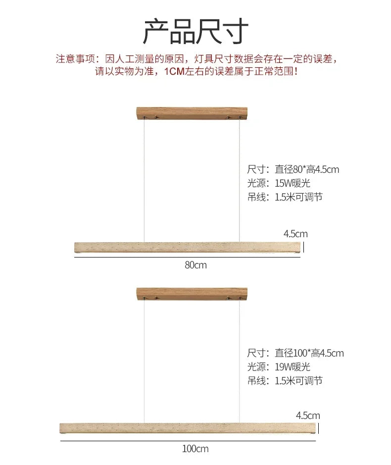 Wabi-Sabi Stone Linear Pendant Light