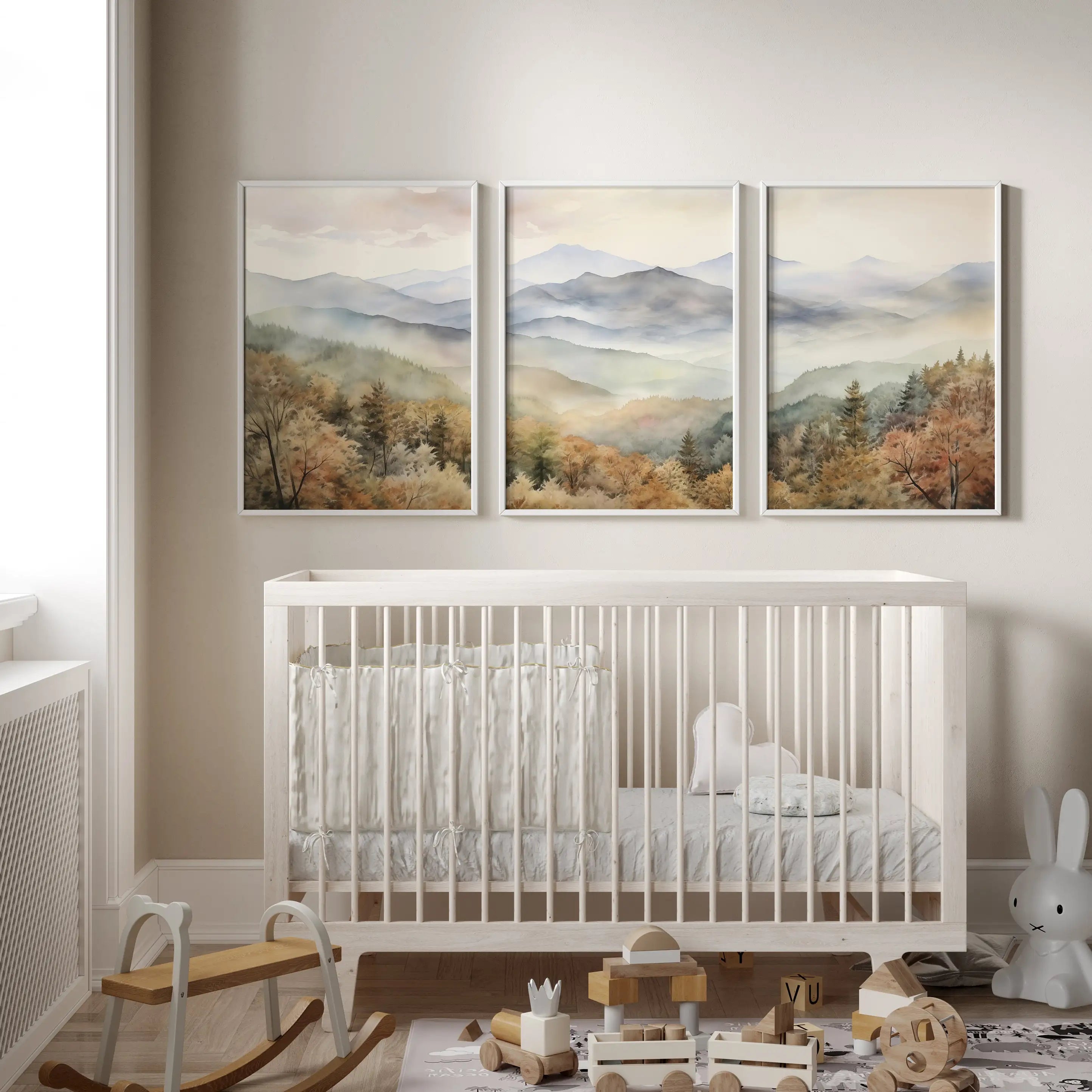 Set of 3 Japandi Canvas Wall Art