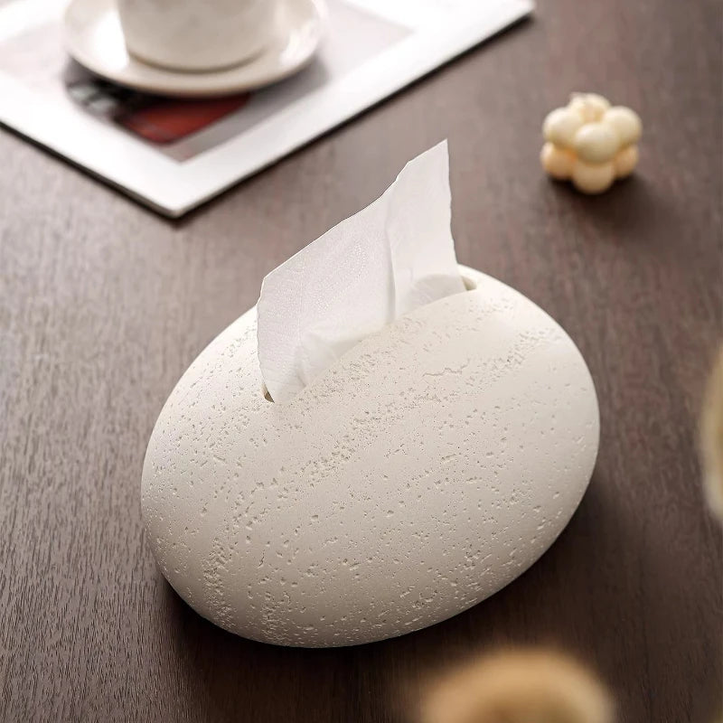 Art Deco Travertine Tissue Box
