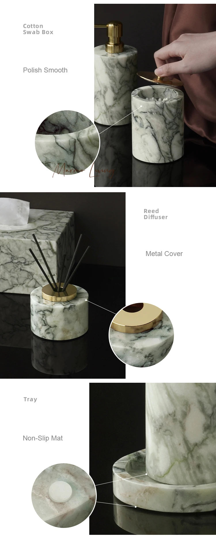 Emerald Marble Bathroom Set