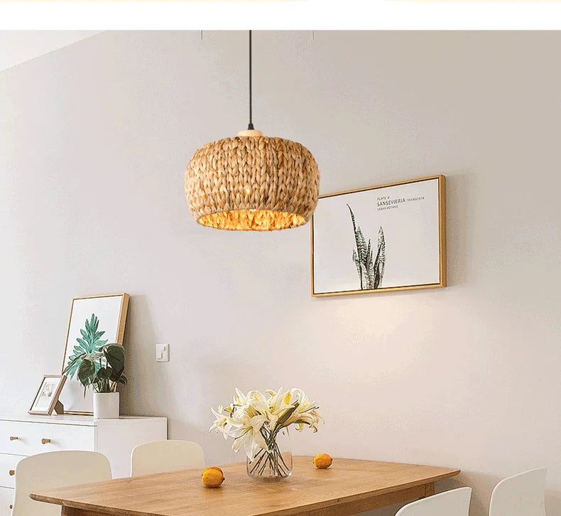 Retro Rattan Pendant Chandelier