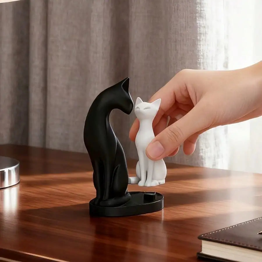 Abstract Cat Figurine Set