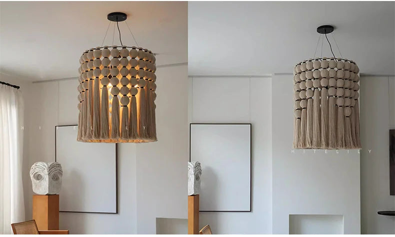 Wabi-Sabi Hemp Rope Pendant Chandelier