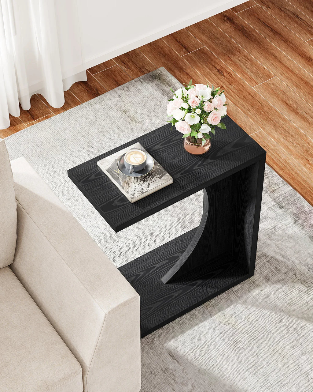 C-Shaped Sofa Side Table