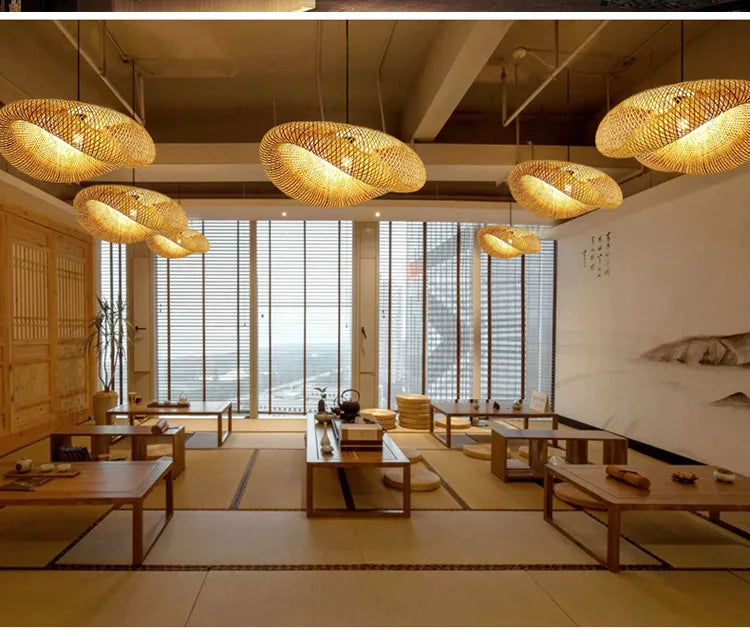 Retro Rattan Pendant Chandelier