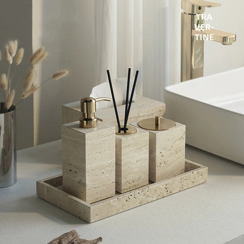 Travertine Bathroom Set