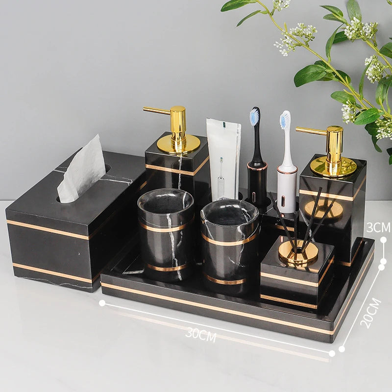 Nero Marquina Bathroom Set