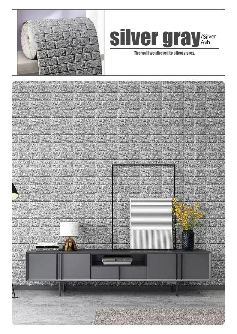 3D Foam Brick Wallpaper