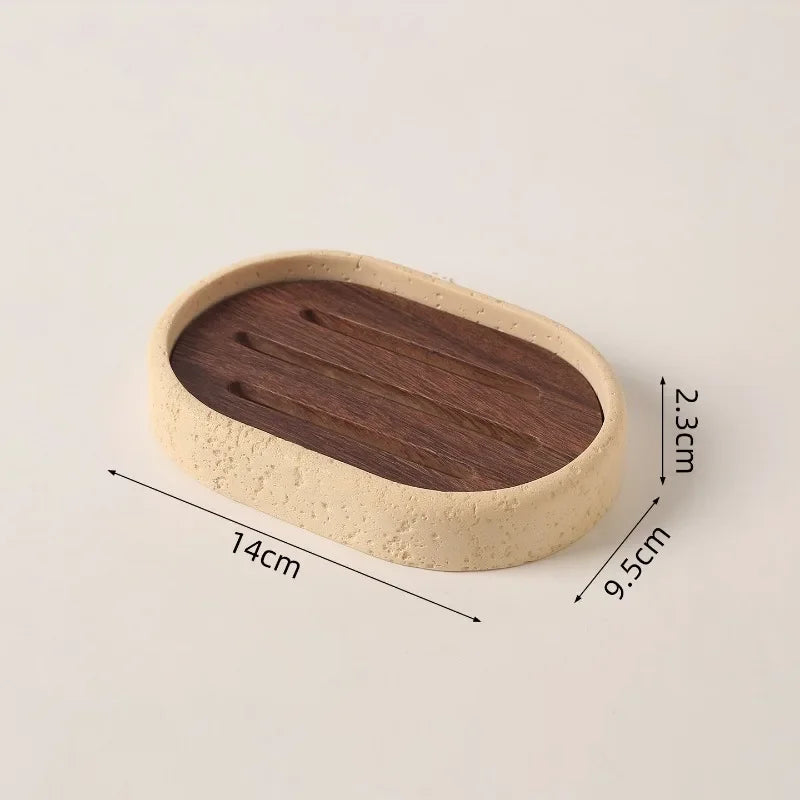 Draining Travertine Soap Dish