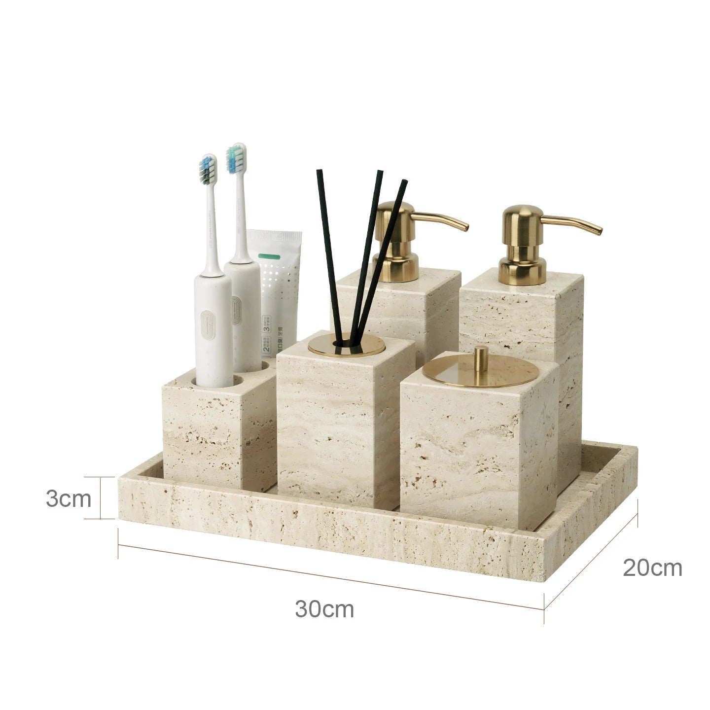 Travertine Bathroom Set