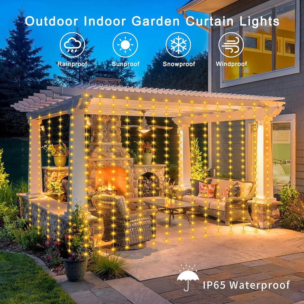 Solar Curtain Fairy Lights